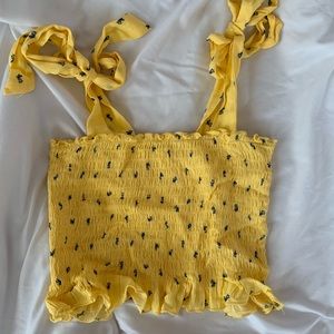 Pacsun Yellow Tie Top